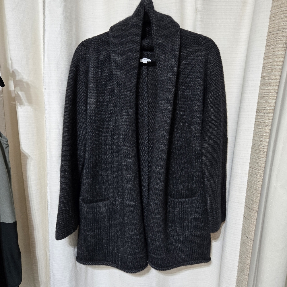 Vince Charcoal Knit Sweater Jacket